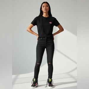 Adidas Special Edition Black and Pink High-Top Sneakers